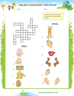 body parts crossword